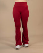 LEGGINGS FLARE PANTS - ROJO CRANBERRY