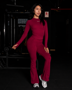 LEGGINGS FLARE PANTS - ROJO CRANBERRY