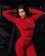 TOP COMPRESS DE MANGA LARGA - ROJO CRANBERRY