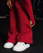 LEGGINGS FLARE PANTS - ROJO CRANBERRY