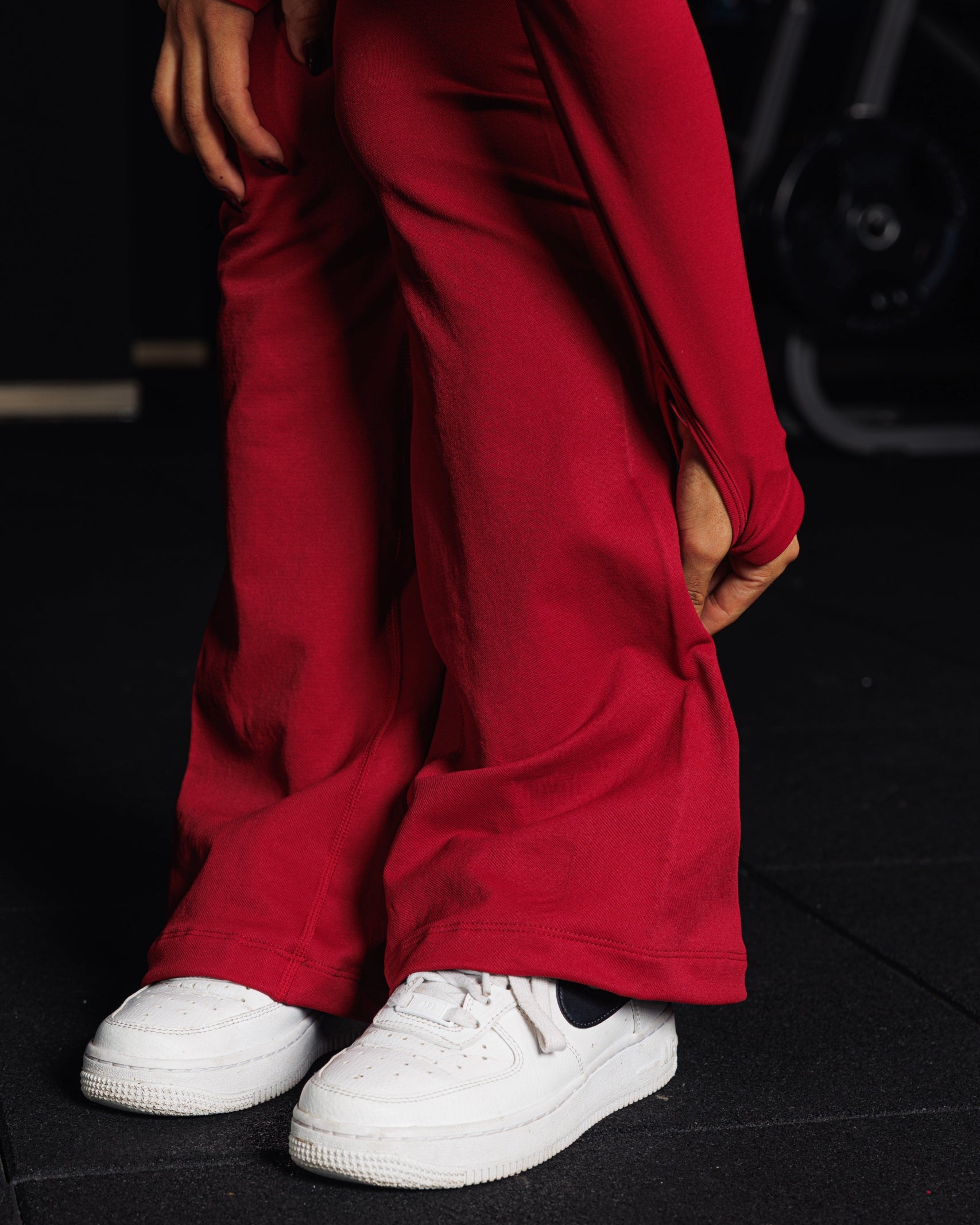 LEGGINGS FLARE PANTS - ROJO CRANBERRY