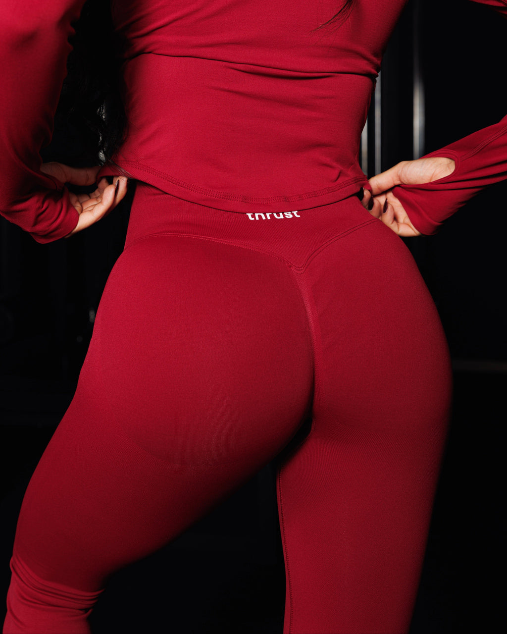 LEGGINGS FLARE PANTS - ROJO CRANBERRY