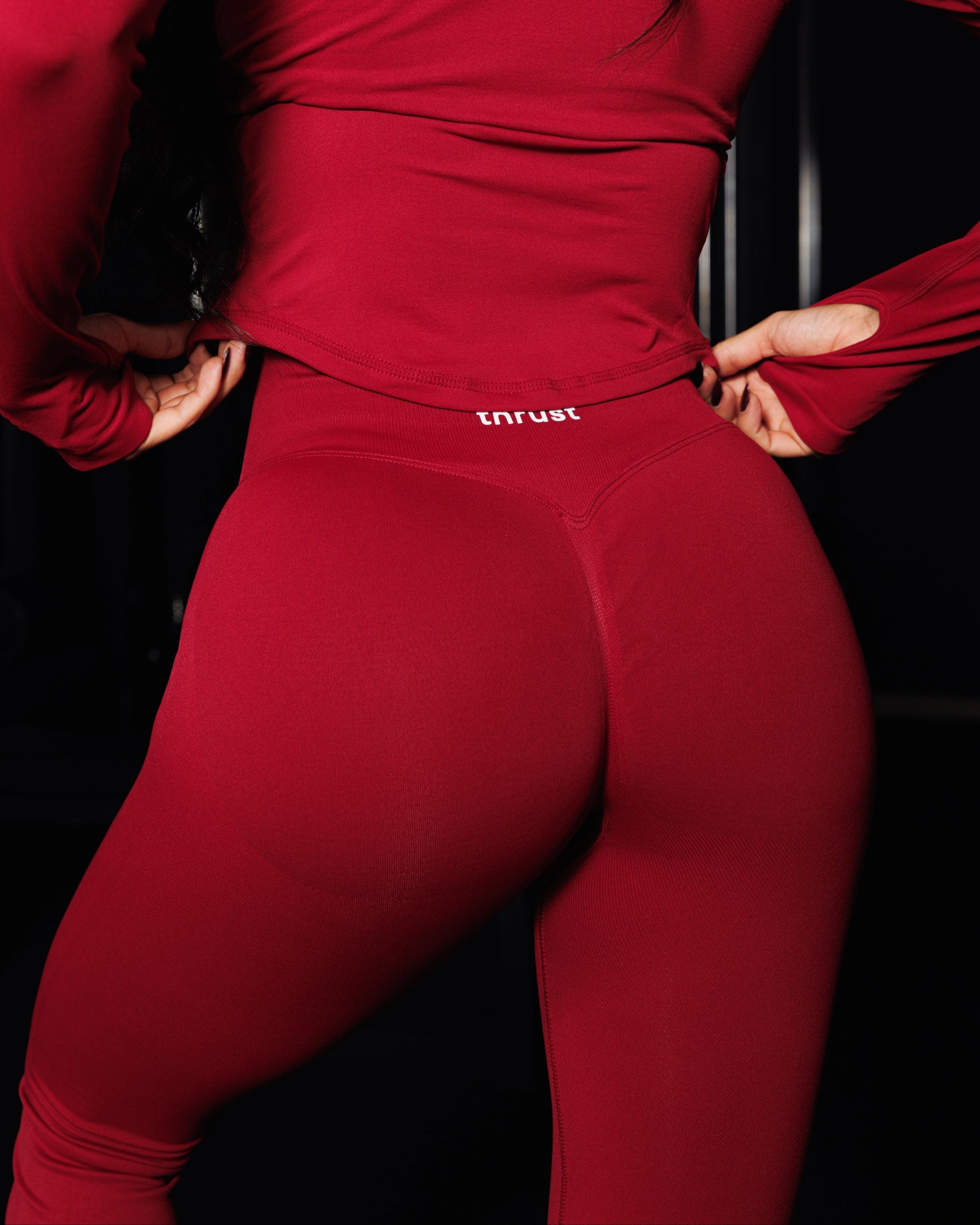 LEGGINGS FLARE PANTS - ROJO CRANBERRY