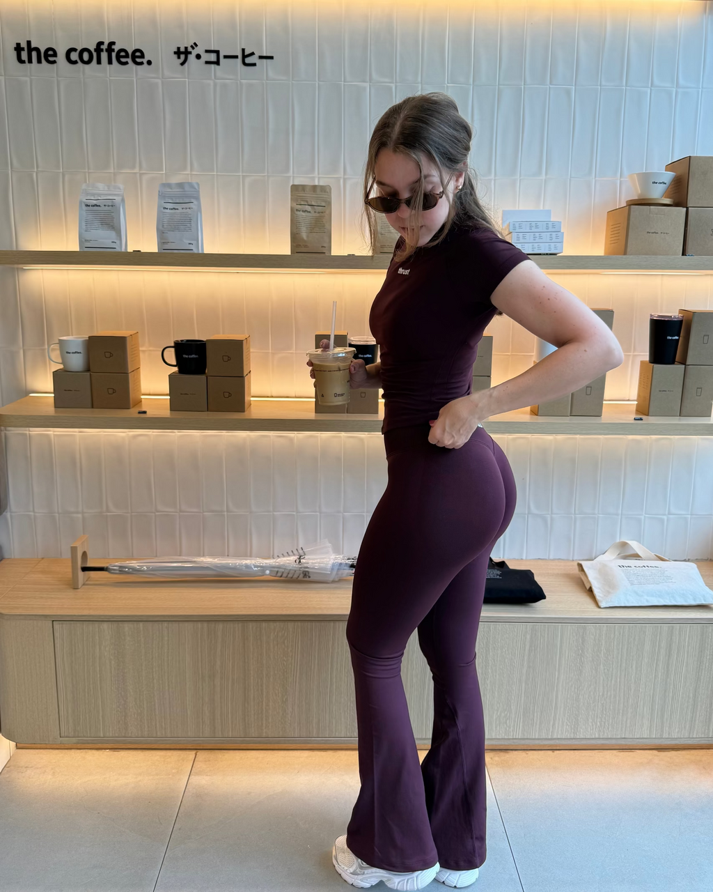 LEGGINGS FLARE PANTS - VINO